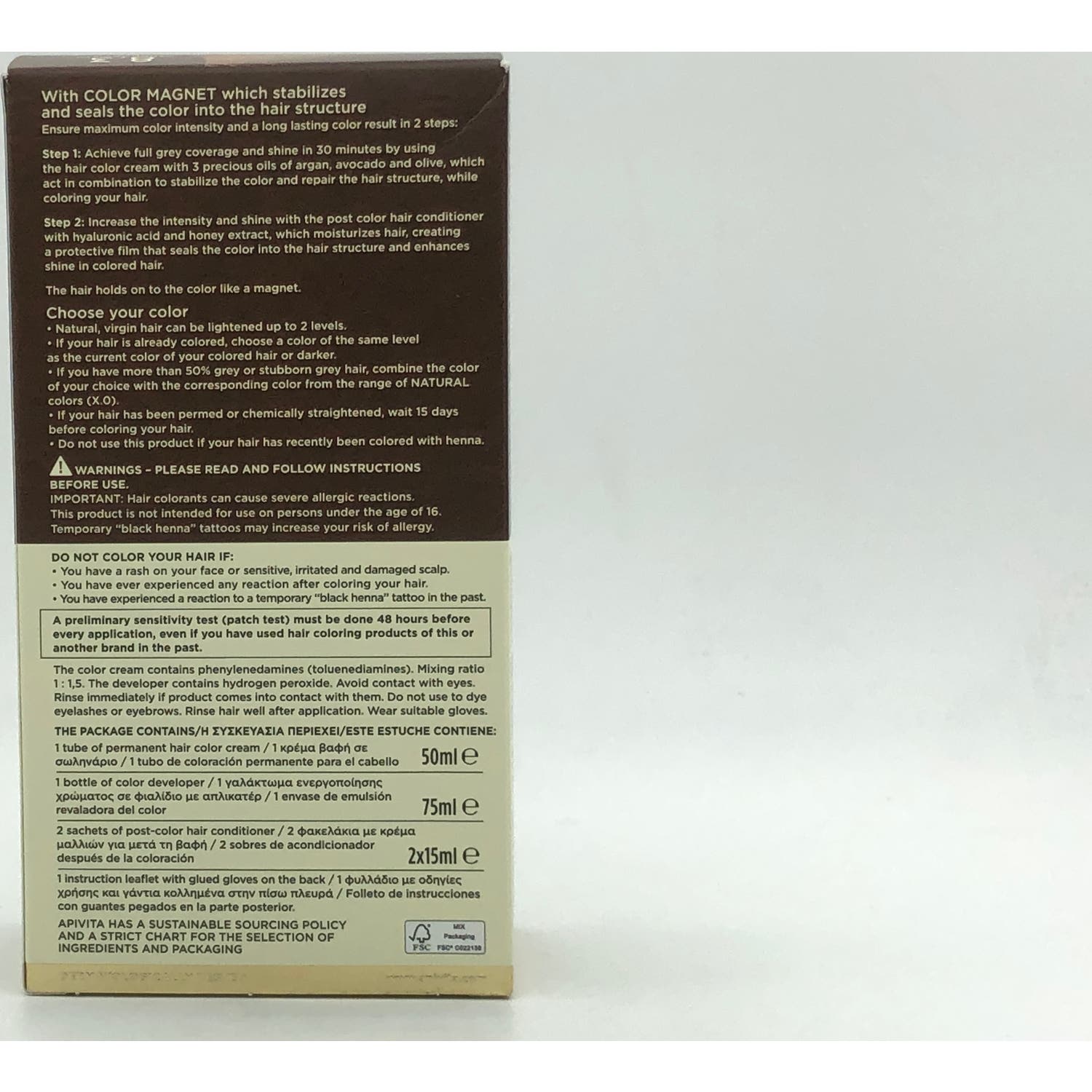 Apivita Tinte 8.3 Rubio Claro Dorado 140ml