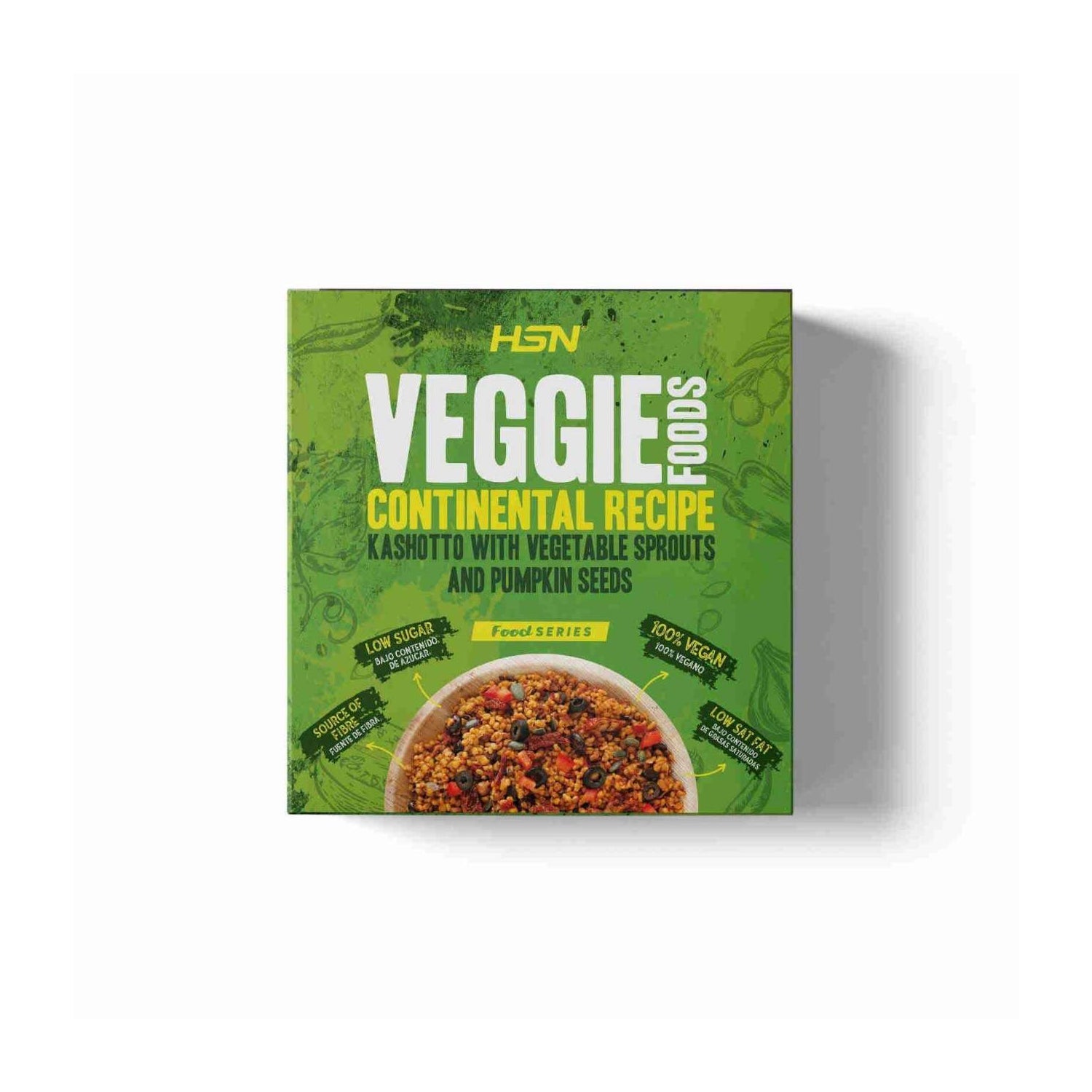 HSN Plato Preparado Estilo Veggie Kashotto con Brotes Vegetales, Semillas de Calabaza Estilo Continental 280g