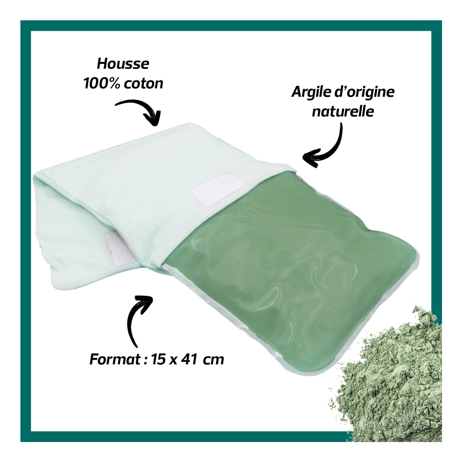 Actipoche Coussin Thermique Cervicales & Trapèzes à l'Argile 15x41cm
