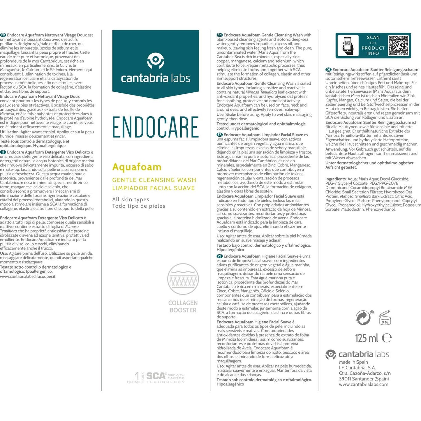 Endocare Aquafoam Limpiador Facial Suave 125ml
