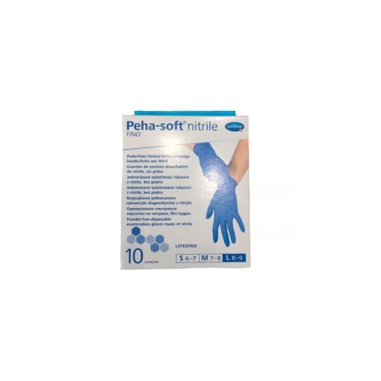 Peha-Soft guantes desechables de nitrilo talla S 10 uds