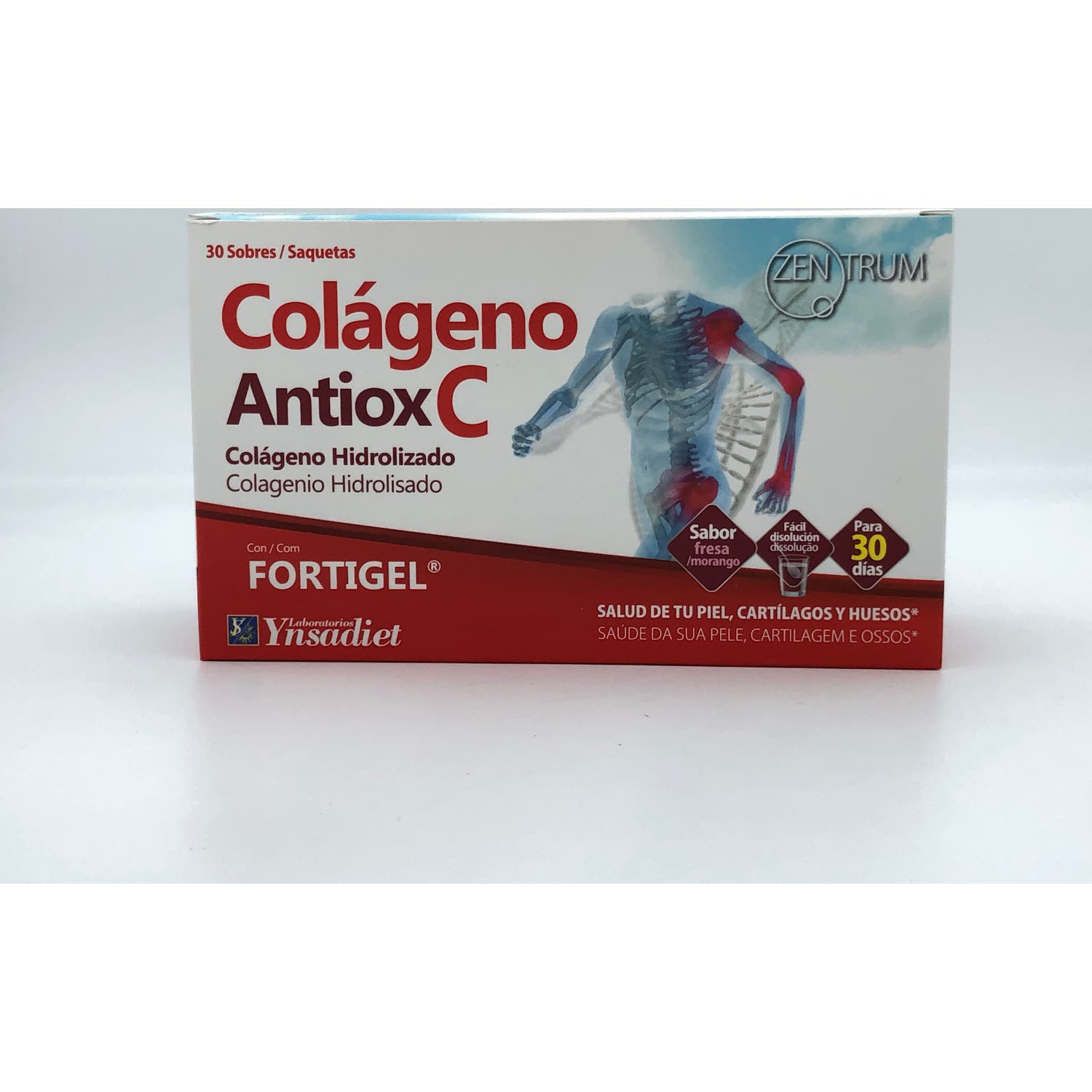 Zentrum Colágeno Antiox C con Fortigel Fresa 30 sobres
