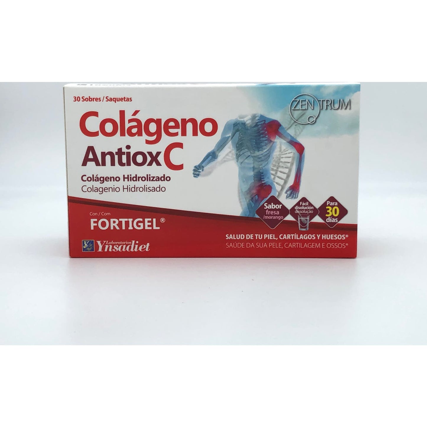 Zentrum Colágeno Antiox C con Fortigel Fresa 30 sobres