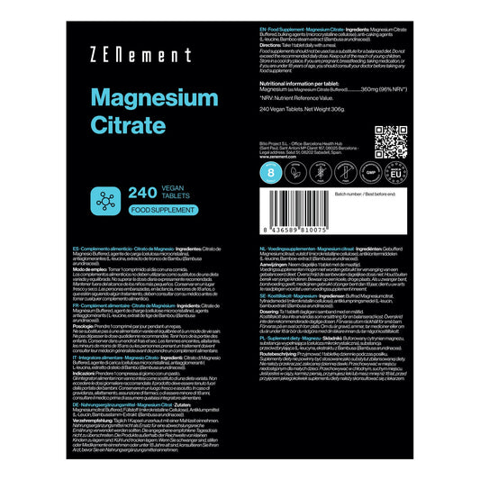 Zenement Citrato de Magnesio 240comp