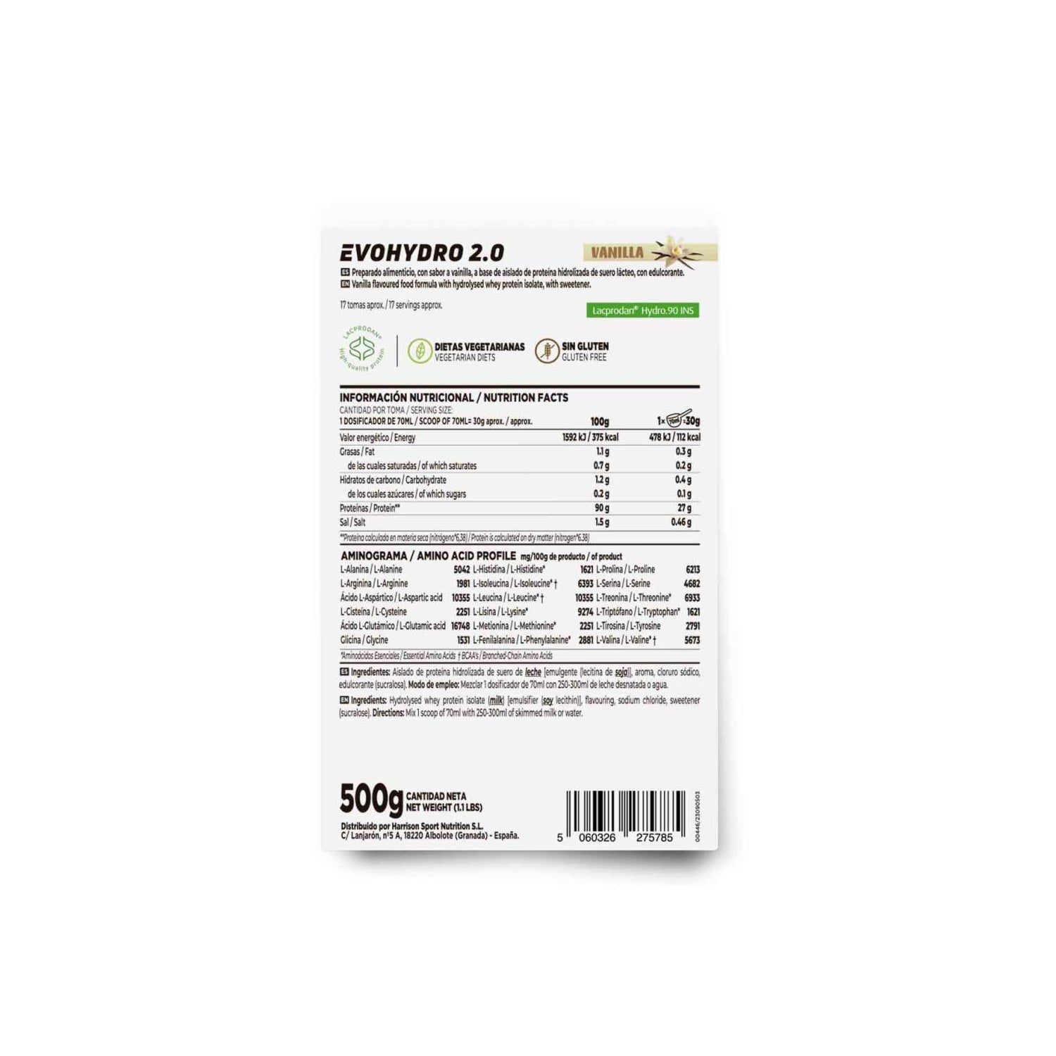 HSN Evohydro 2.0 Hydro Whey Vainilla 500g