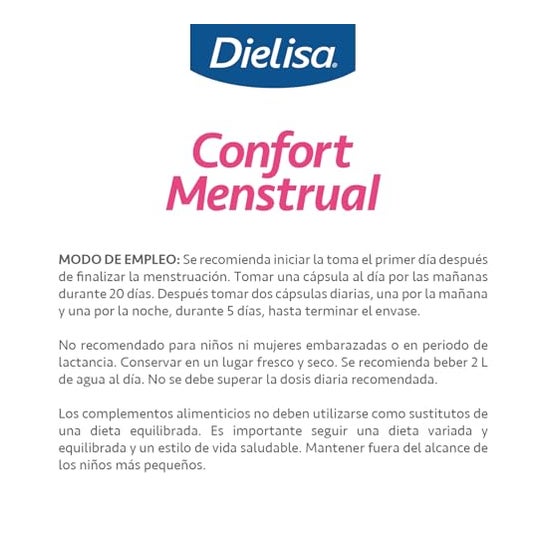 Dielisa Confort Menstrual 30caps