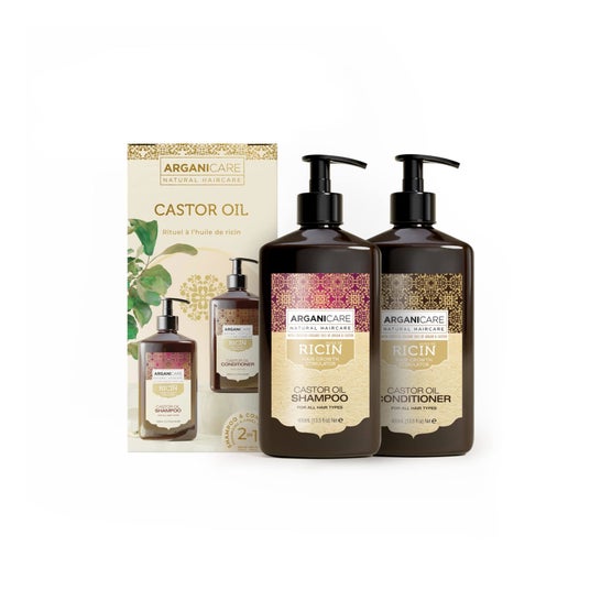 Arganicare Pack Ricin Shampooing 400 ml + Après-Shampooing 400 ml