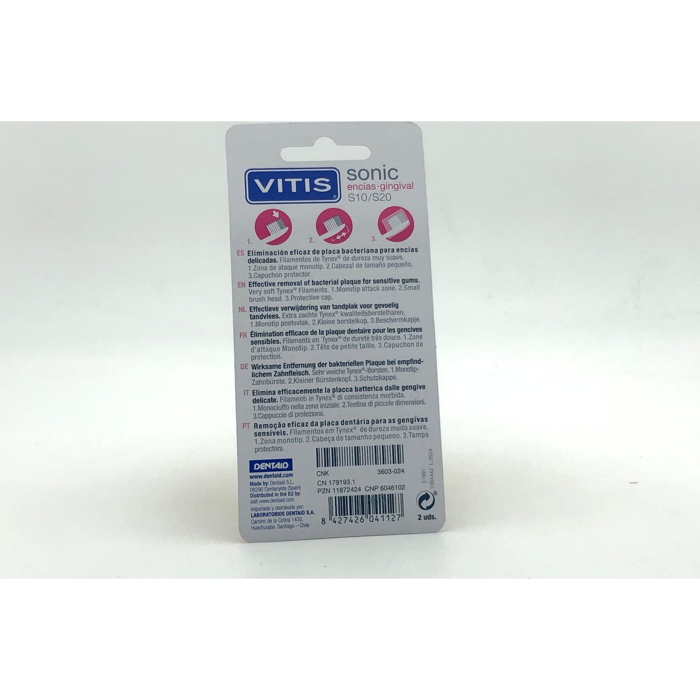 Vitis Sonic S10/S20 Recambio Cepillo Eléctrico Encías 2uds