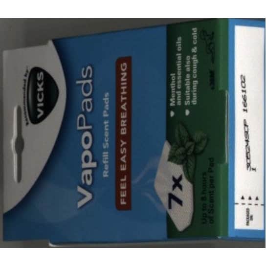 Vicks Vapopads Kaz Recambio Difusor Mentol 7uds