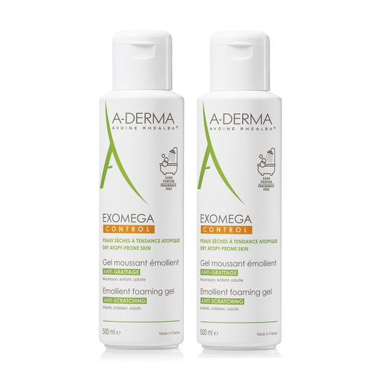 A-Derma Exomega Control Gel Moussant Emoliente 2x500ml