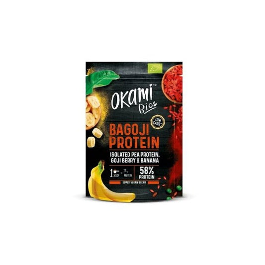 Okami Bio Proteina de Guisante Banana Goji Bio Sin Gluten Vegan 500g