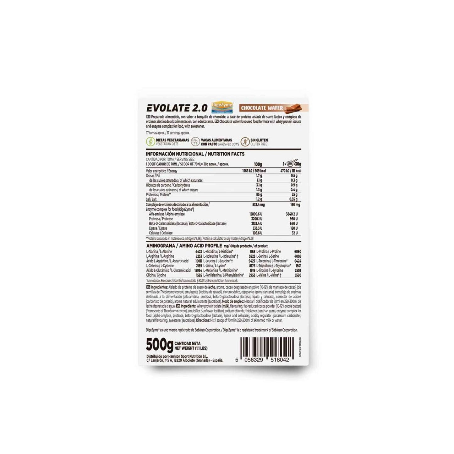 HSN Evolate 2.0 Whey Isolate CFM Barquillo de Chocolate 500g