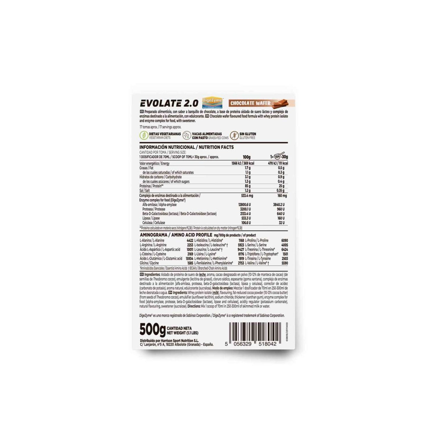 HSN Evolate 2.0 Whey Isolate CFM Barquillo de Chocolate 500g