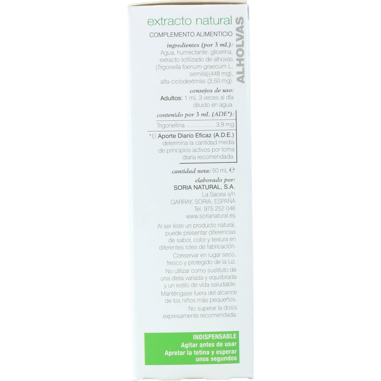 Soria Natural Alholvas Extracto 50ml