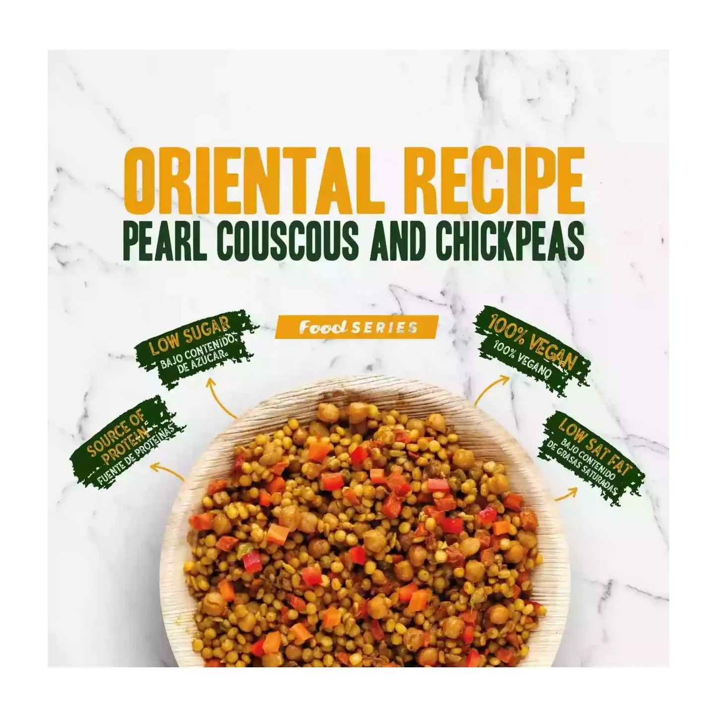 HSN Plato Preparado Estilo Veggie Cuscús Perla y Garbanzos Estilo Oriental 280 g