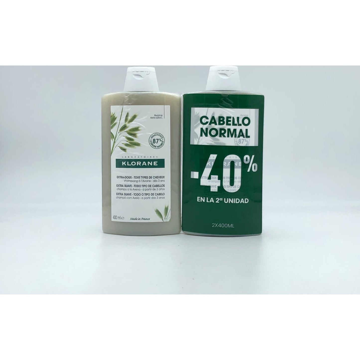 Klorane Champú a la Leche de Avena 2x400ml