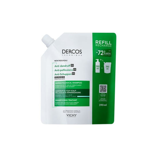 Vichy Dercos Technique Anticaspa DS Champú Cabello Normal Graso Eco-Recarga 390ml