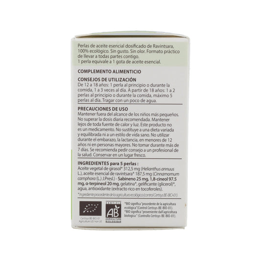 Pranarôm Perlas de Aceite Esencial de Ravintsara BIO 60caps