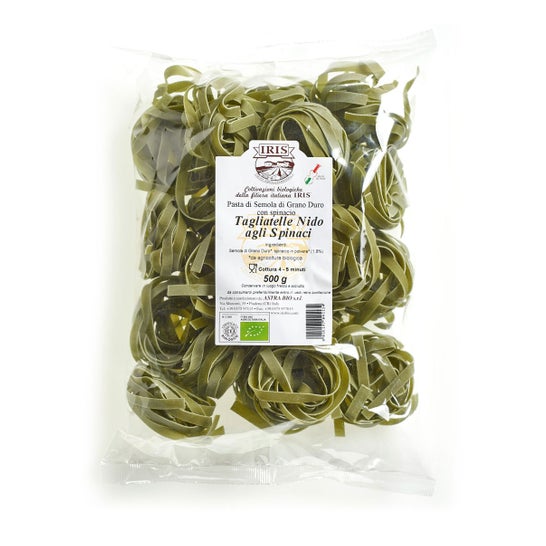 Iris Tagliatelle Pasta Espinaca Trigo Duro Bio 500 g