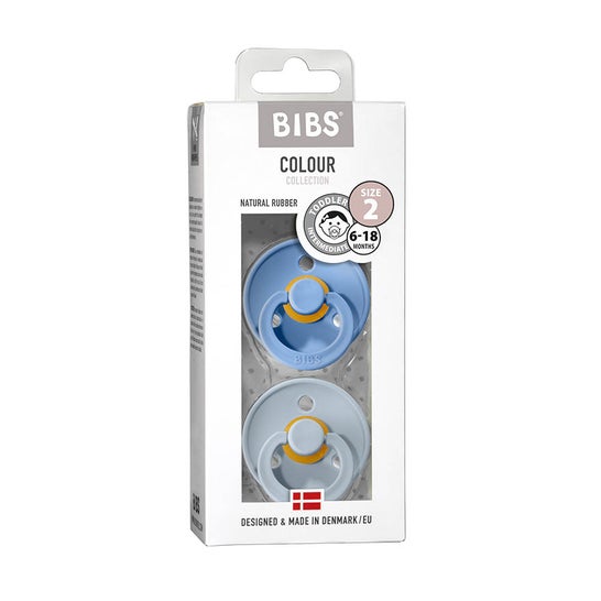 Bibs Duo Chupete Sky Blue Baby Blue 6-18M 2uds