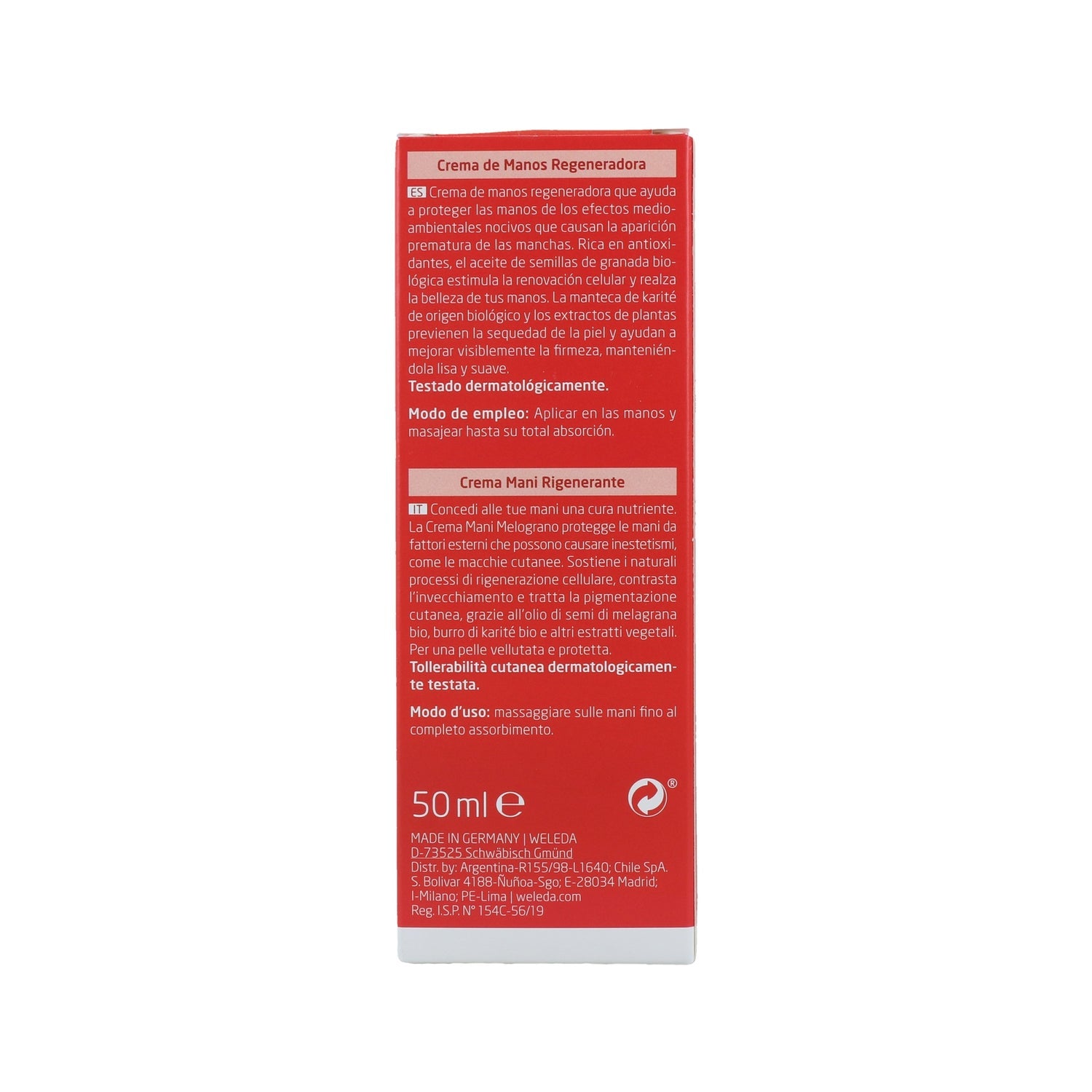 Weleda Crema de Manos Regeneradora de Granada 50ml
