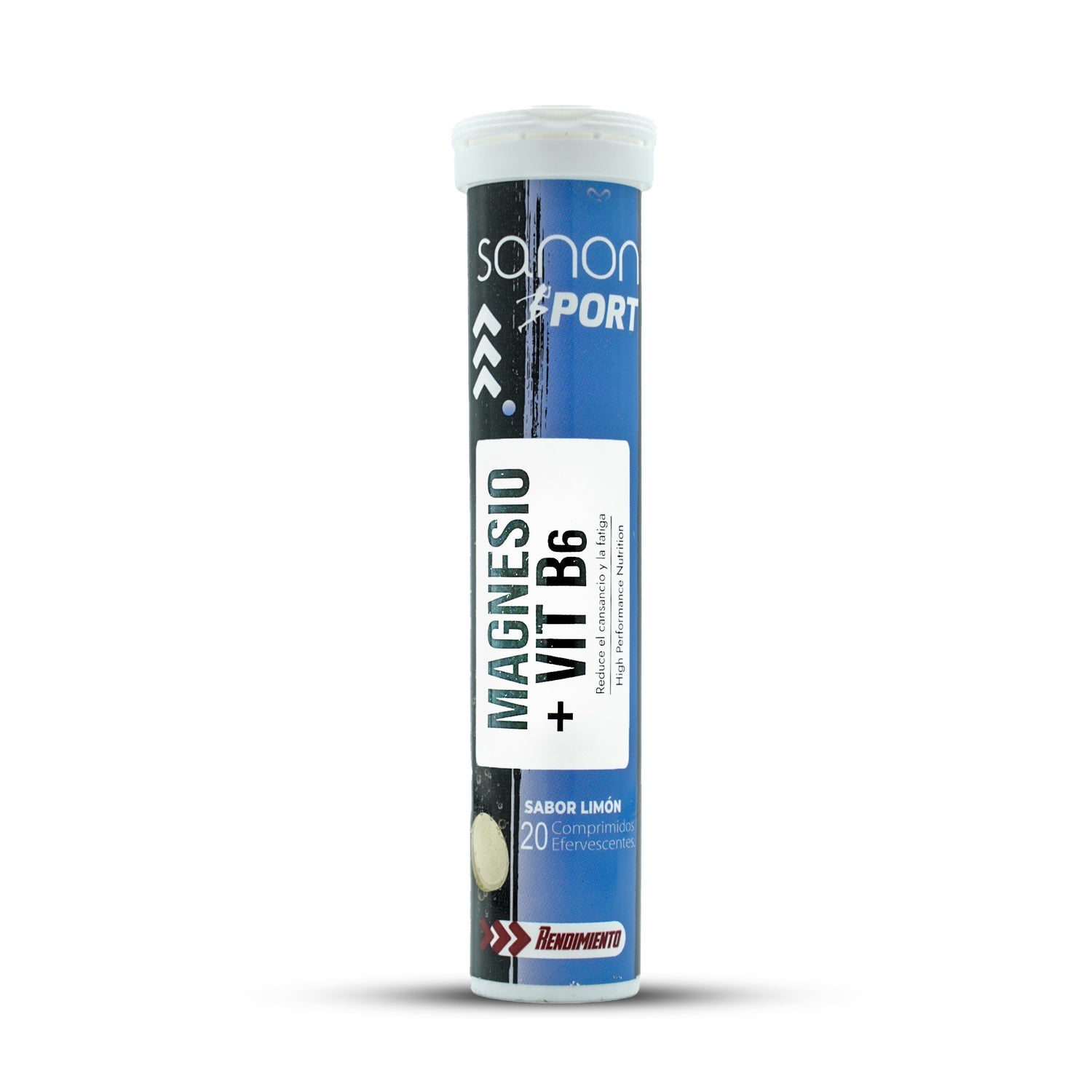 Sanon Sport Magnesio + Vitamina B6 Sabor Limón 20 comprimidos efervescentes