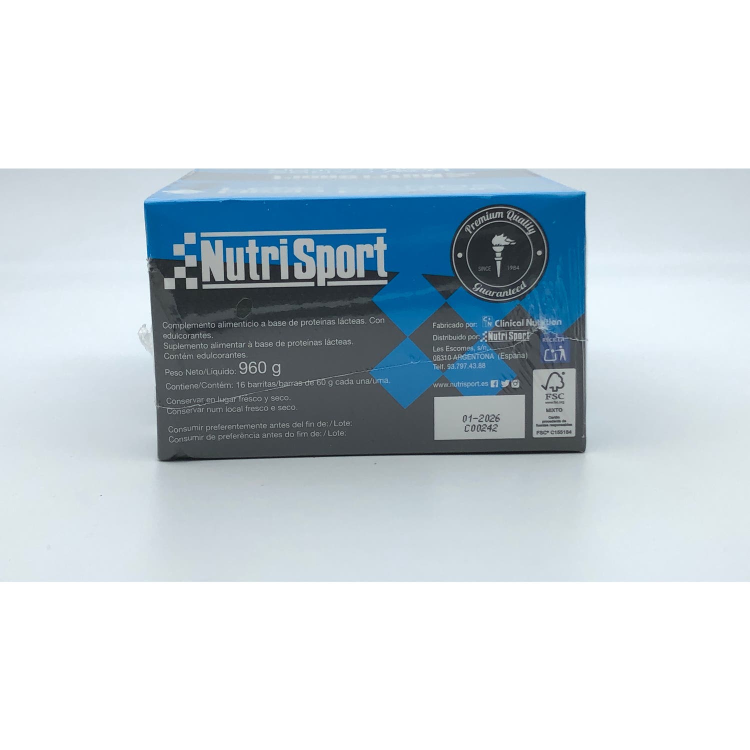 Barritas Low Carbs Nutrisport Exp. + 16 Und. - BROWNIE