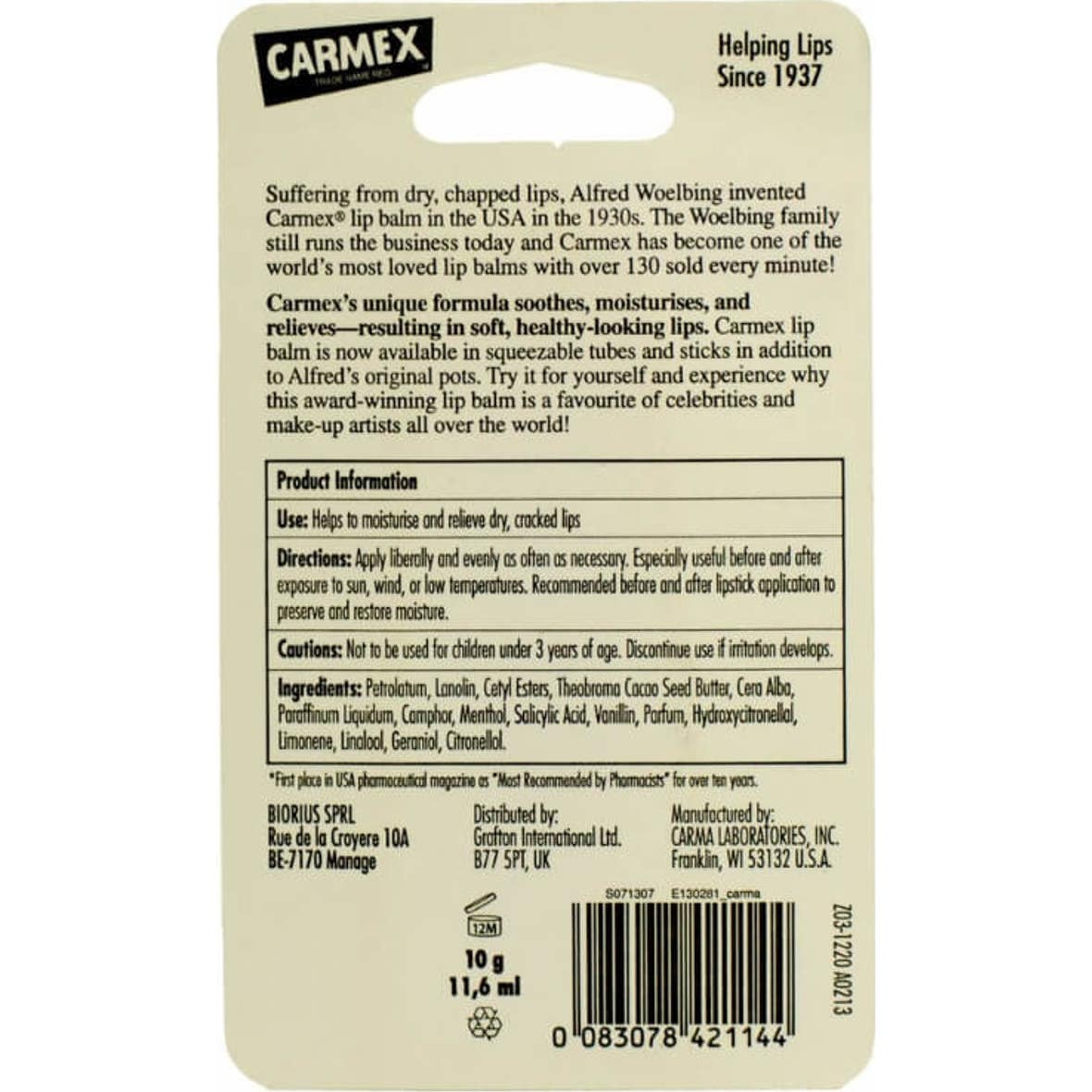 Carmex® bálsamo labial tubo 10g