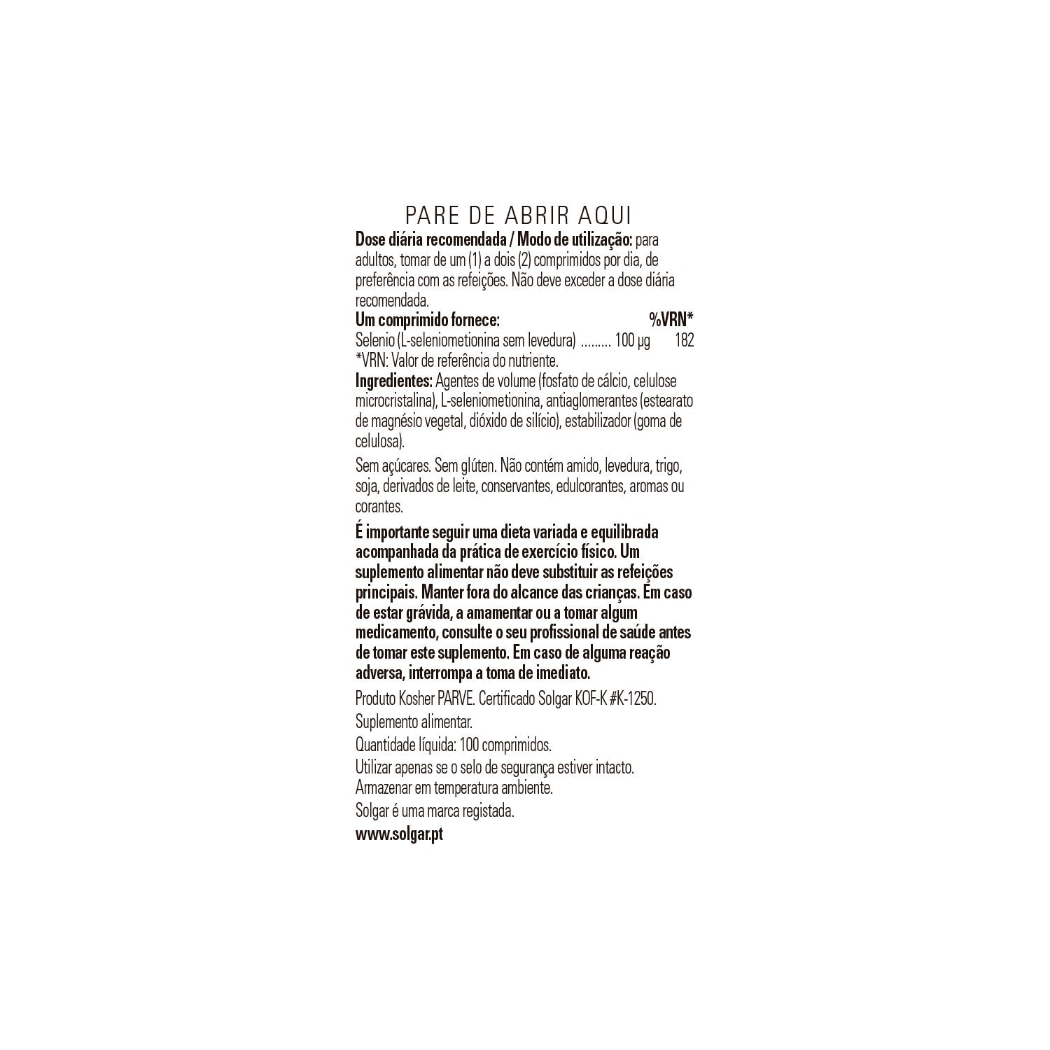 Solgar Selenio 100mcg 100comp