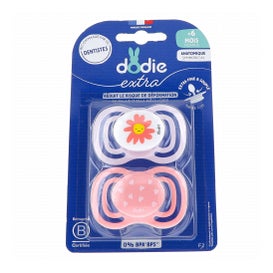 Dodie Extra Chupete Anatómico +6M F2 Natural Rosa 2 uds