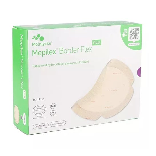 Mepilex Border Flex Oval Pansements 15x19cm 16 Unités