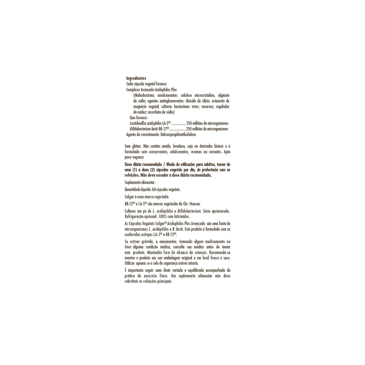 Solgar Advanced Acidophilus Plus 60vcaps