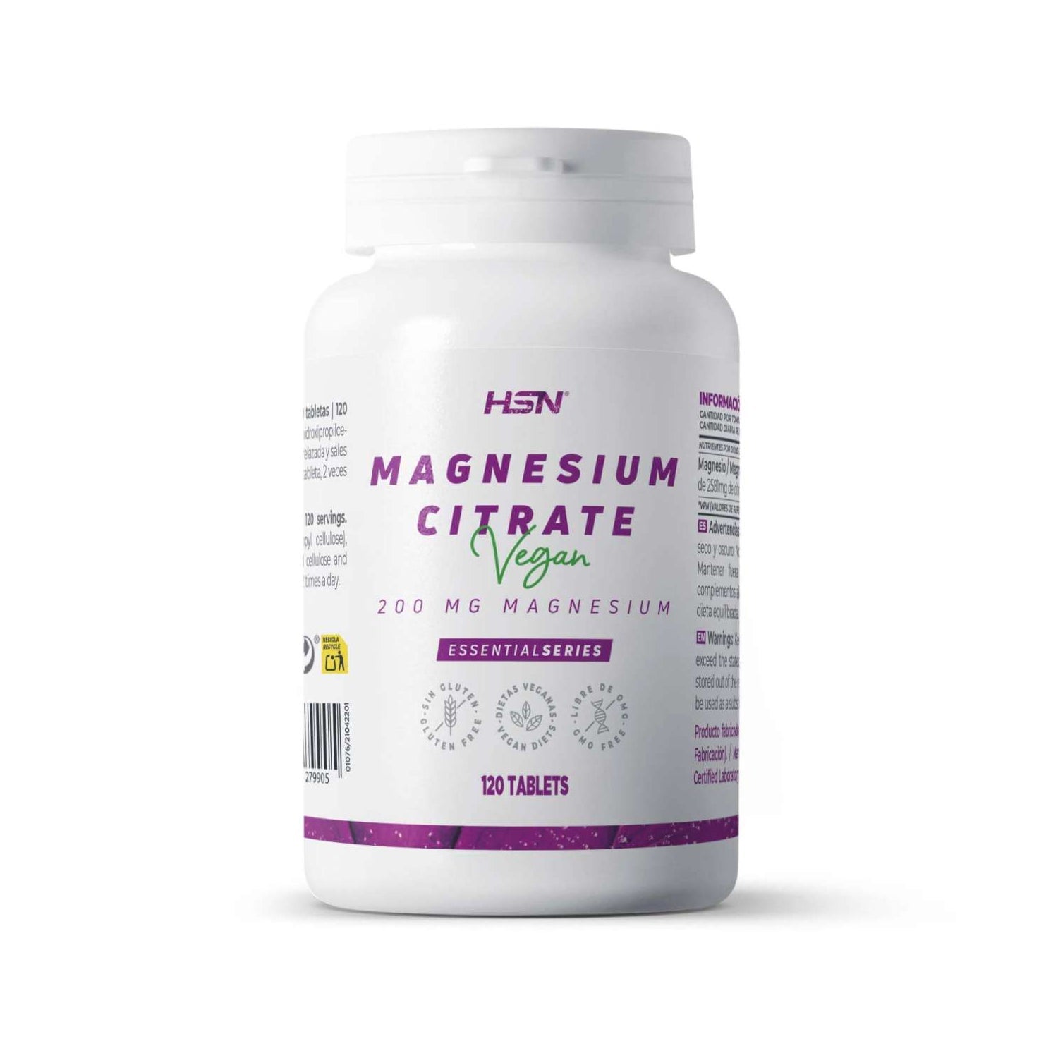 HSN Citrato de Magnesio 200mg Magnesio 120comp