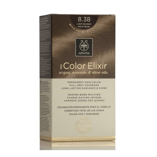 Apivita My Color Elixir Tinte Rubio Claro Dorado Perlado No. 8,38