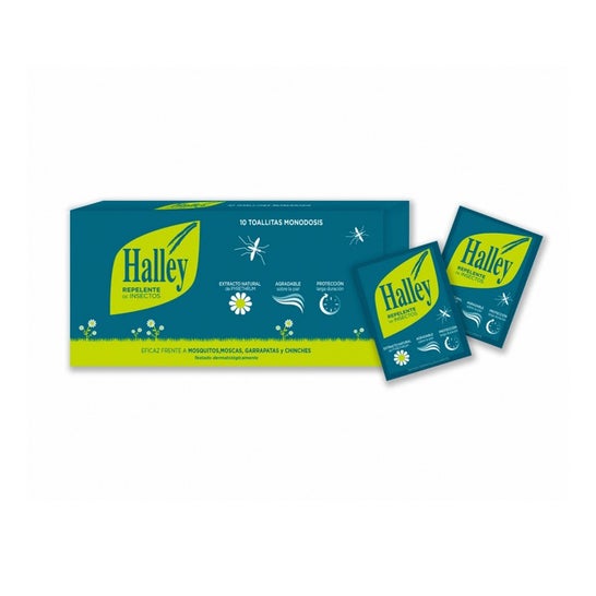 Halley repelente de insectos toallitas 10uds