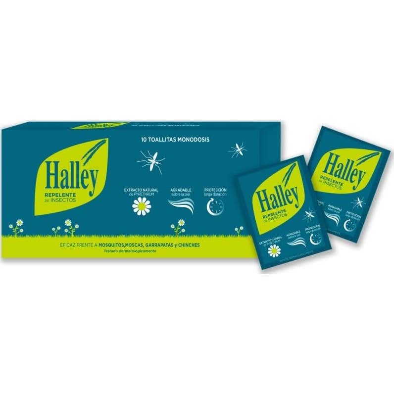 Halley repelente de insectos toallitas 10uds