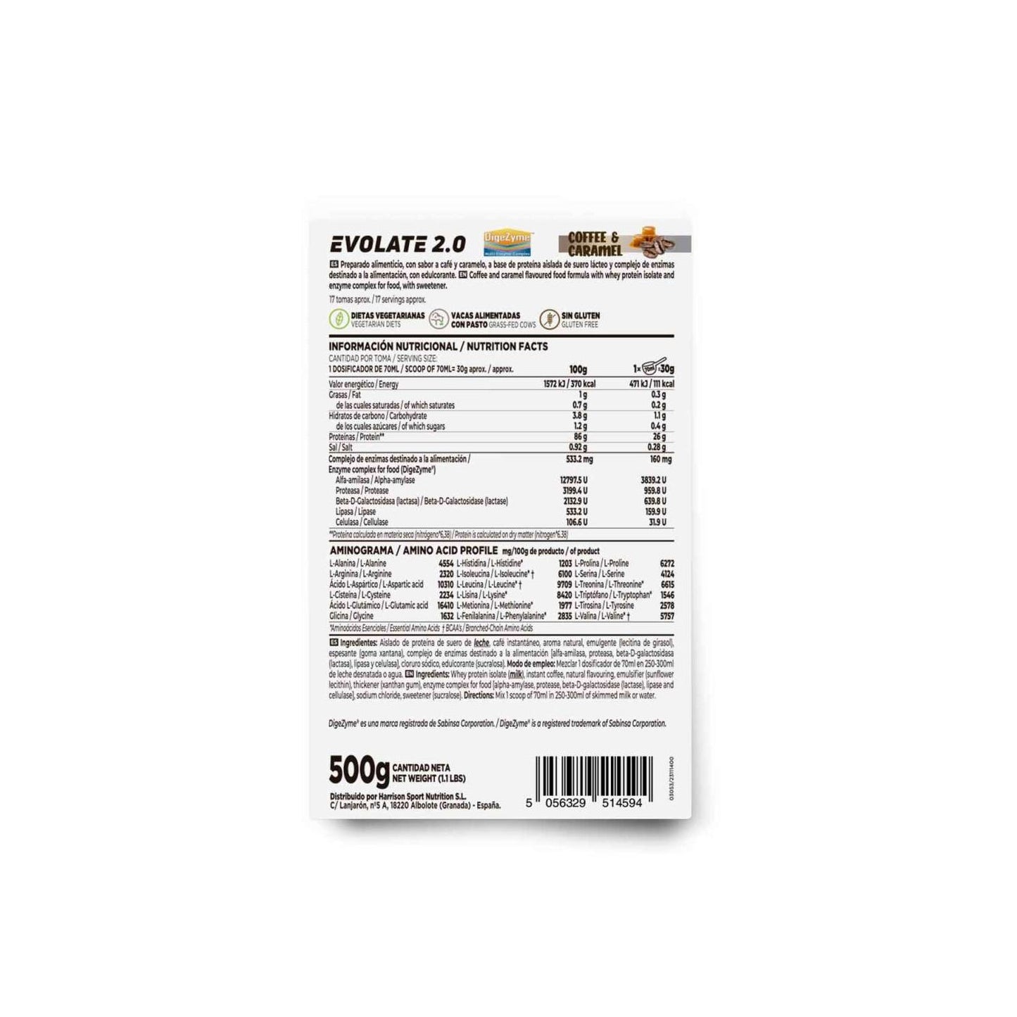 HSN Evolate 2.0 Whey Isolate CFM Café y Caramelo 500g