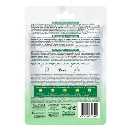 Garnier Skin Active Nutri Bomb Mask Facial Nutritiva Reparadora 1ud