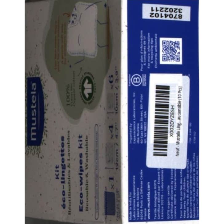 Mustela Eco Kit Toallas Lavables y Reutilizables 10uds