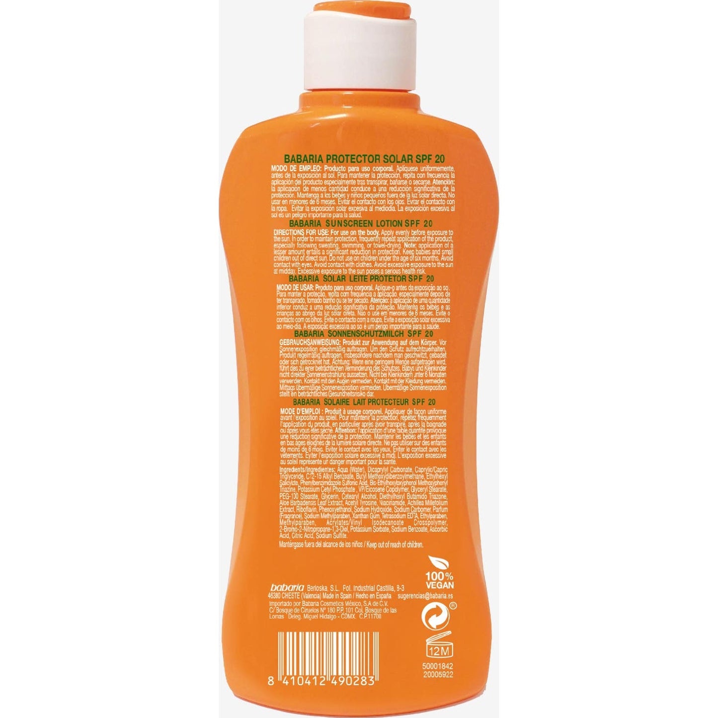 Babaria Protector Solar Spf20 200ml