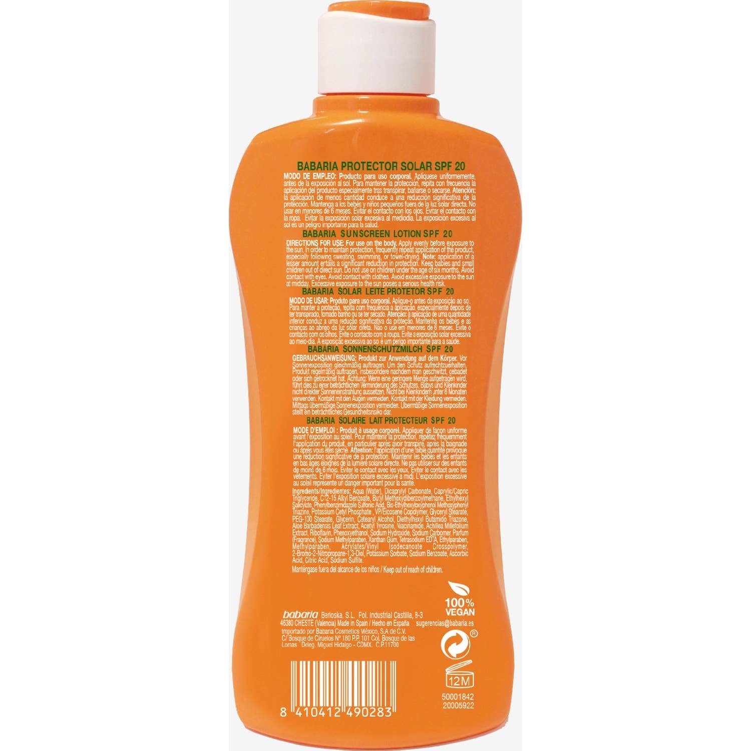 Babaria Protector Solar Spf20 200ml