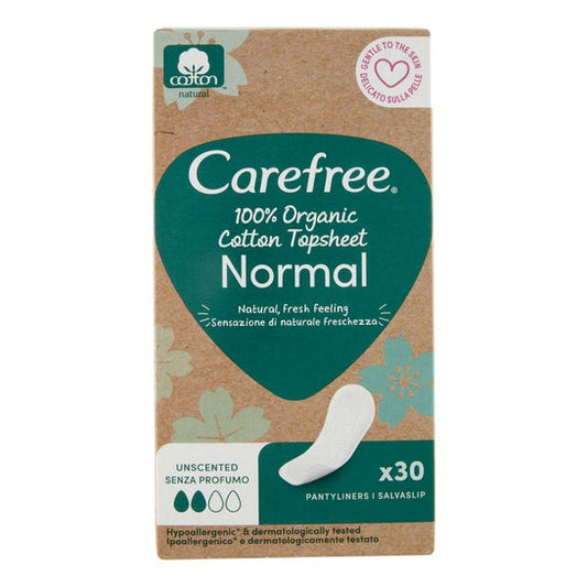 Carefree Organic Cotton Topsheet Normal Salvaslip 30uds
