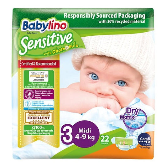 Babylino Sensitive Pañales T3 4-9K 22uds