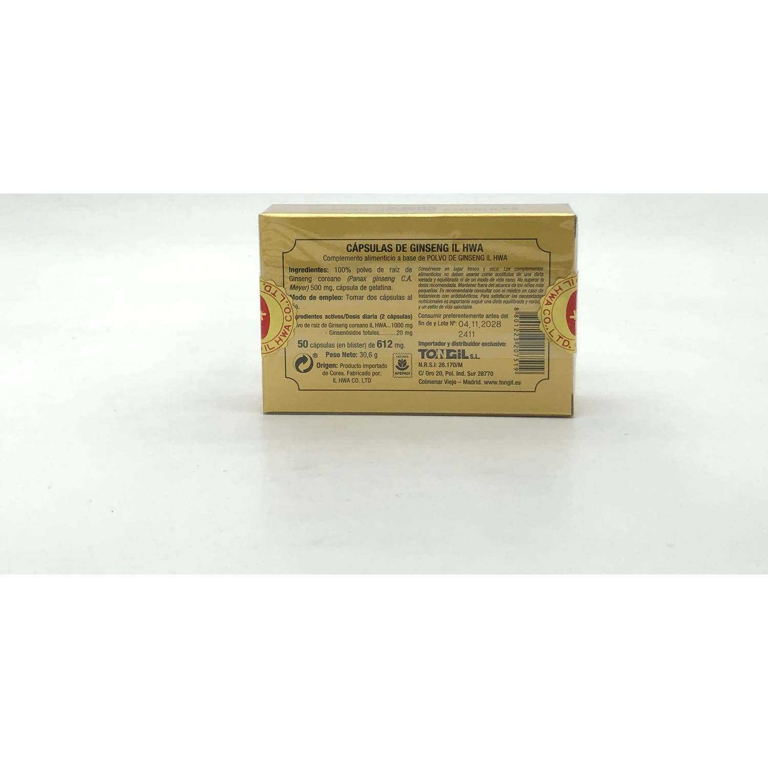 Tongil Il Hwa Ginseng Coreano 50caps