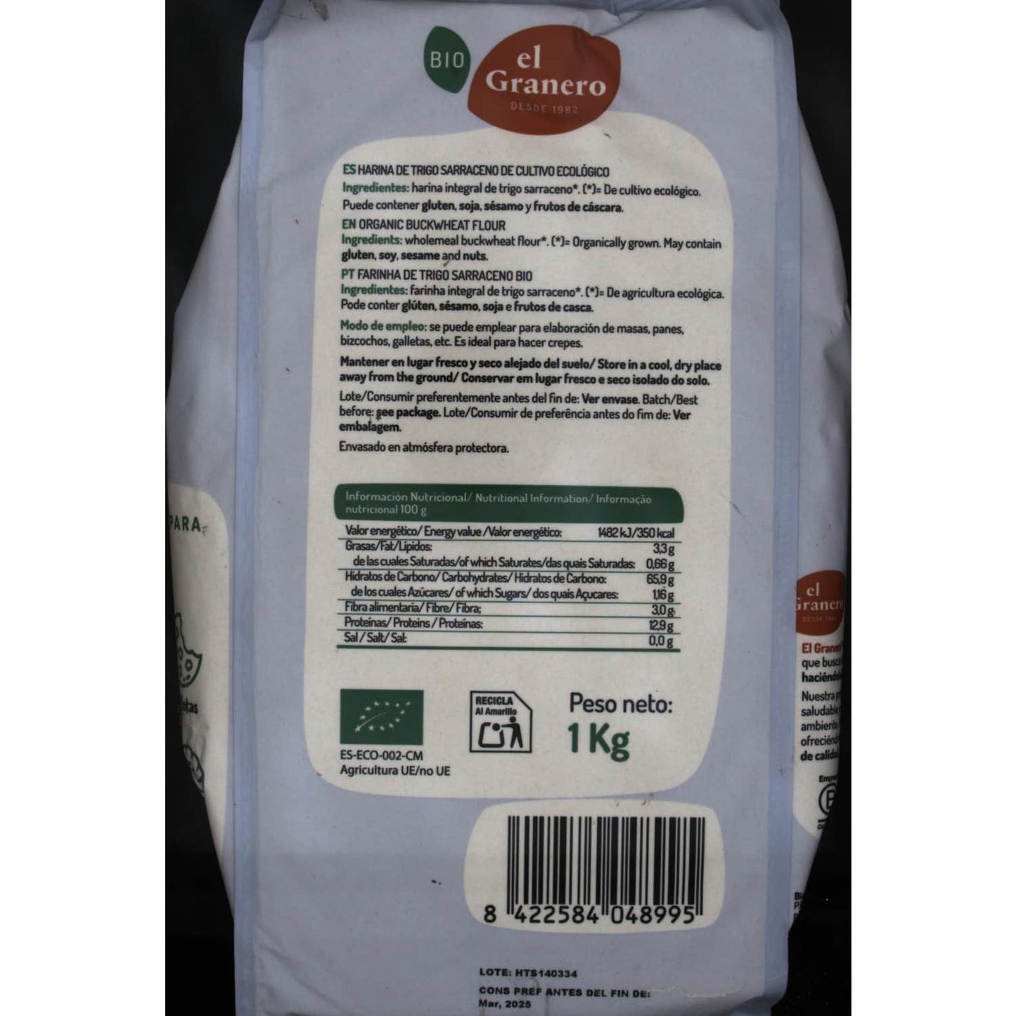 El Granero Integral Harina Trigo Sarraceno 1kg