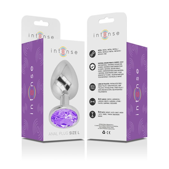 Intense Plug Anal Metal con Cristal Violeta Talla L 1ud