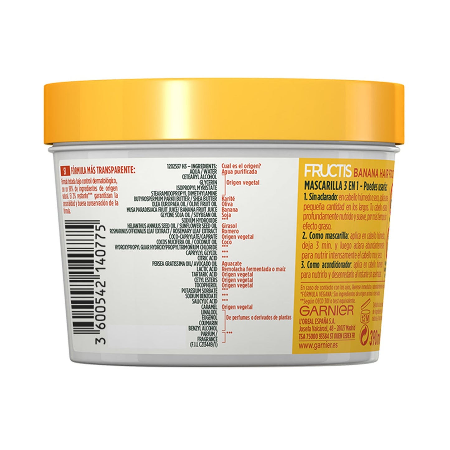 Garnier Mascarilla Ultra Nutritiva Fructis Hair Food Banana 390ml