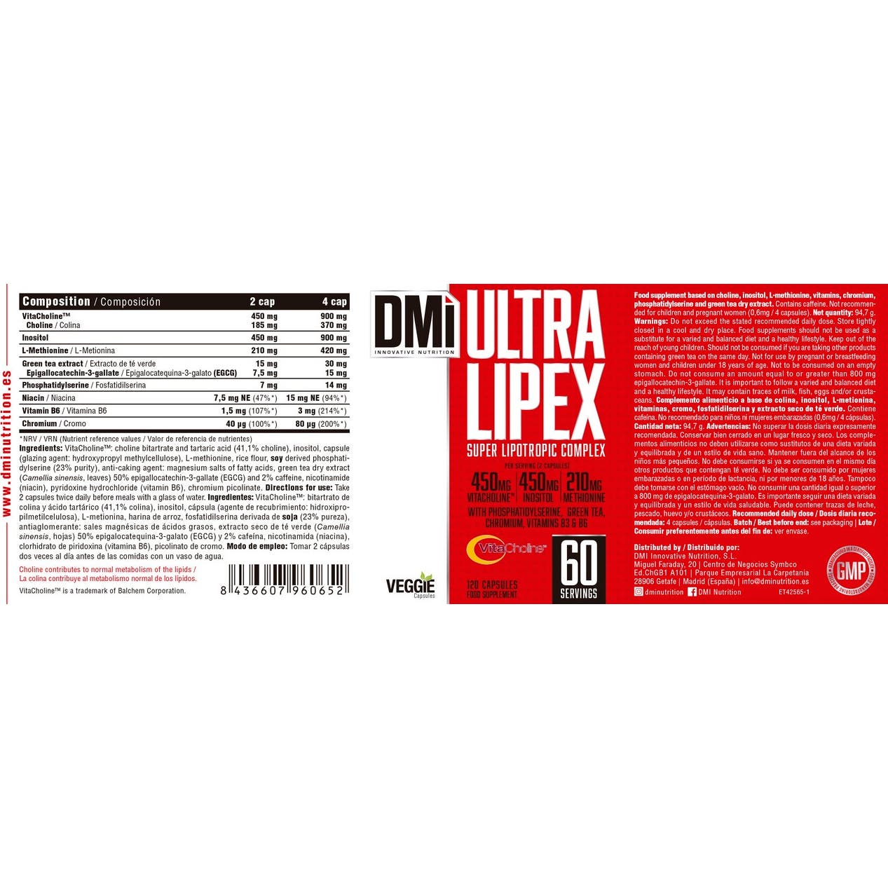 DMI Nutrition Ultra Lipex Lipotropic With Vitacholine® 120caps