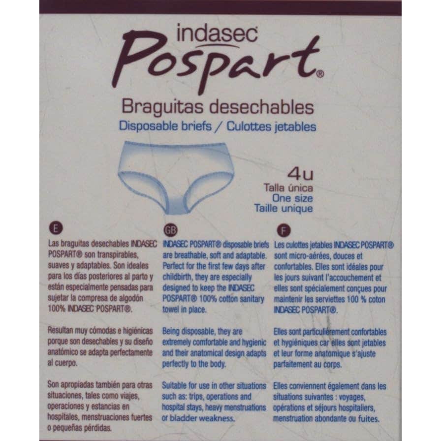 Indasec® Pospart braguitas desechables T-Única 4uds