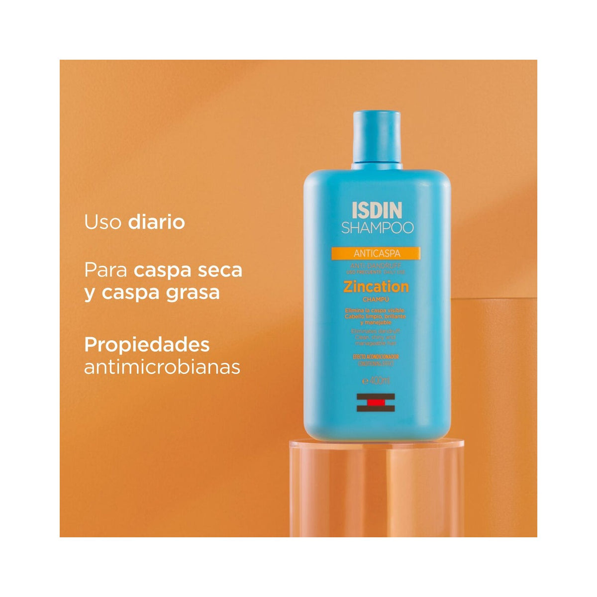ISDIN Shampoo Zincation Champú Anticaspa 400ml